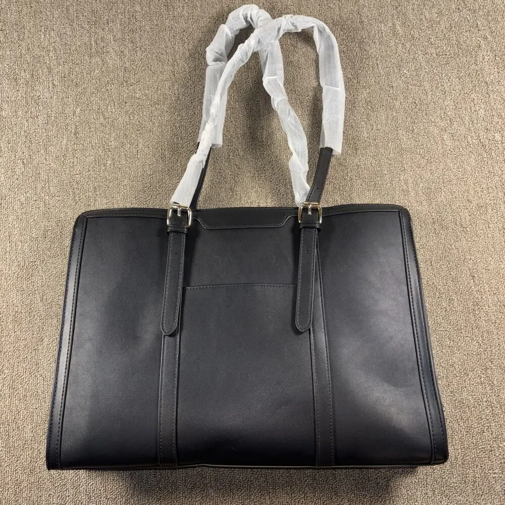 Lovevook Black Leather Satchel Shoulder Bag New With Tags Black Laptop Extra Bag